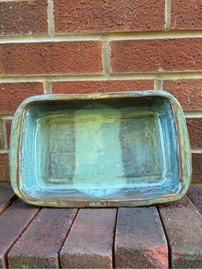 Hand Crafted Teal Green Ceramic Baking Dish